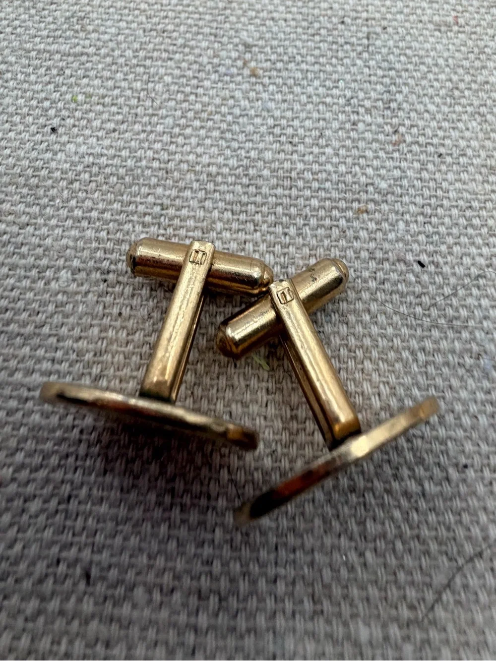 Men's Gold Vintage Starburst Oval Cuff Links